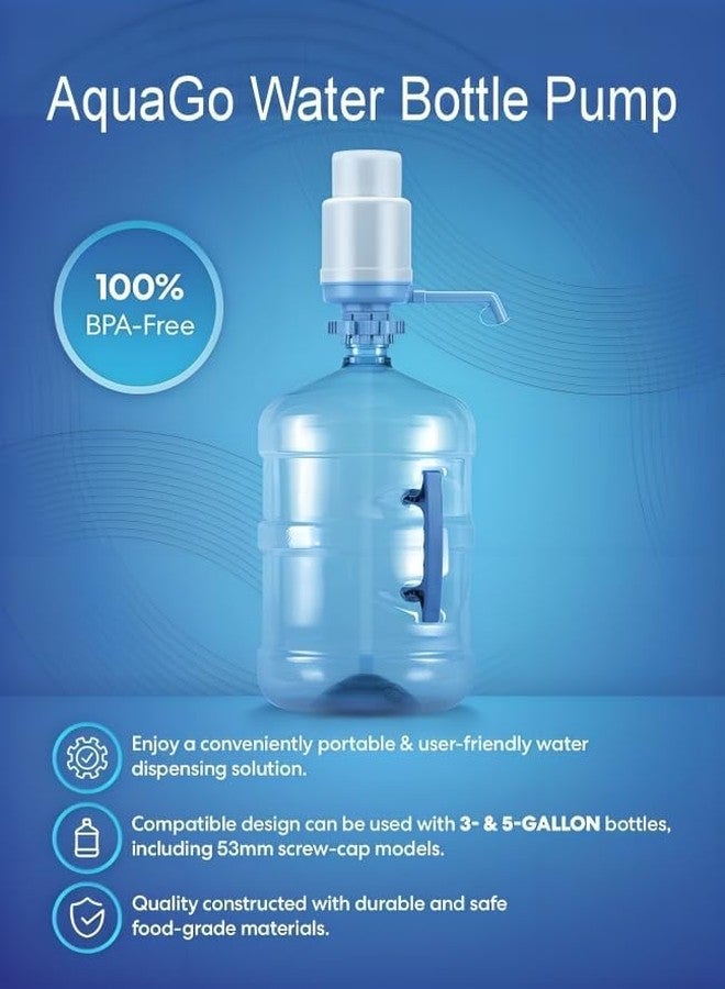 AquaGo Manual Hand Press Water Dispenser Pump for 20-Litre Bottles and Cans, Portable for Home, Office, Schools and Camping, Hassle-Free, Easy to Clean - Image 2